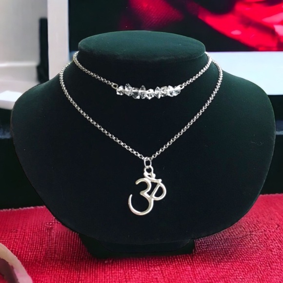 Silverskylight Jewelry - Genuine Herkimer diamonds om sign necklace